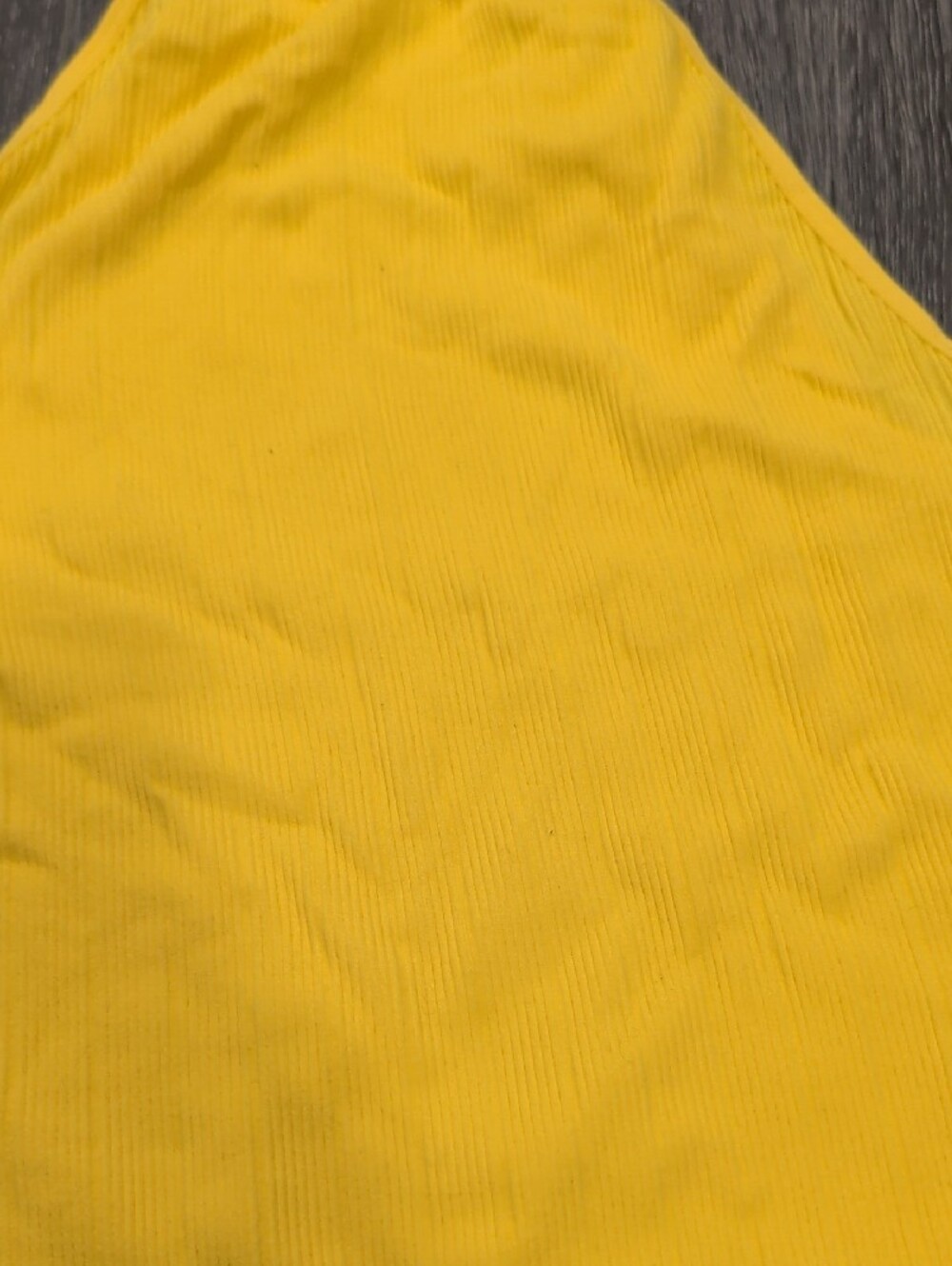 Yellow Ribbed Halter Tank Top - Picture 5 of 8